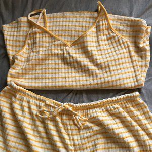 Mustard & White PJ Set